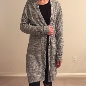 White & Black Long Cardigan